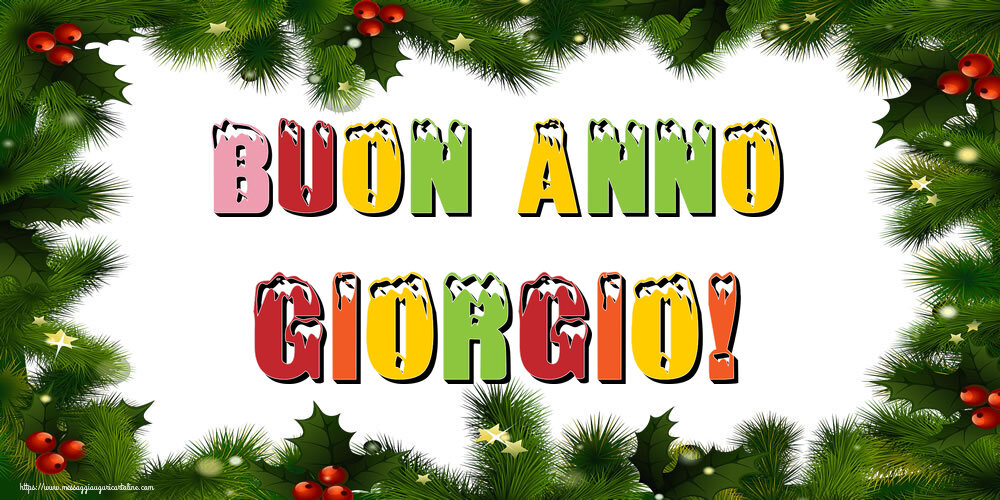 Cartoline di Buon Anno - Albero Di Natale & Palle Di Natale | Buon Anno Giorgio!