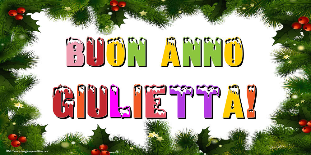 Cartoline di Buon Anno - Albero Di Natale & Palle Di Natale | Buon Anno Giulietta!
