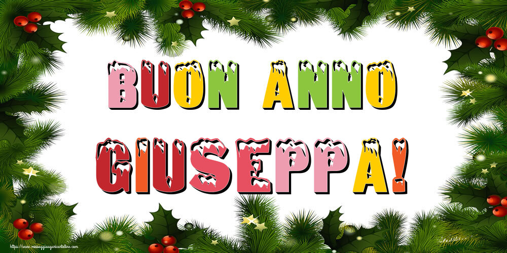 Cartoline di Buon Anno - Albero Di Natale & Palle Di Natale | Buon Anno Giuseppa!