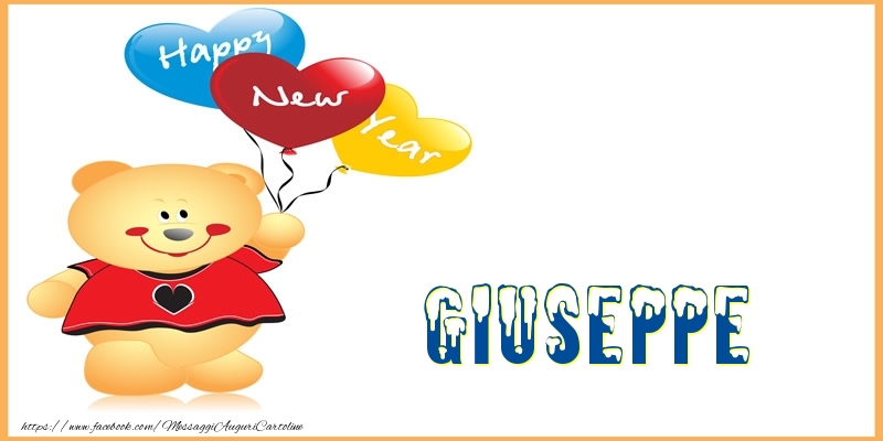 Cartoline di Buon Anno - Animali & Palloncini | Happy New Year Giuseppe!