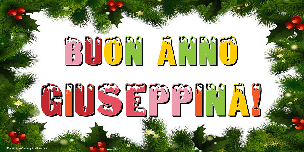 Cartoline di Buon Anno - Albero Di Natale & Palle Di Natale | Buon Anno Giuseppina!