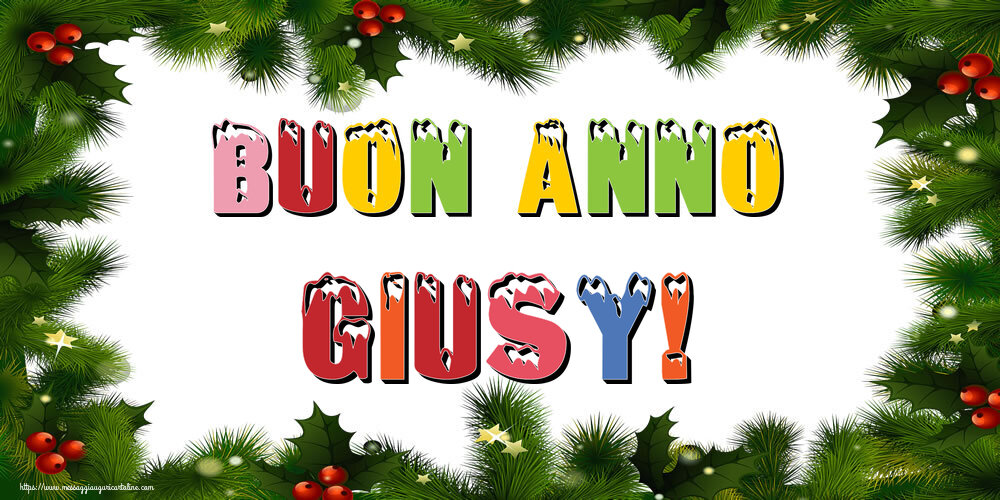 Cartoline di Buon Anno - Albero Di Natale & Palle Di Natale | Buon Anno Giusy!