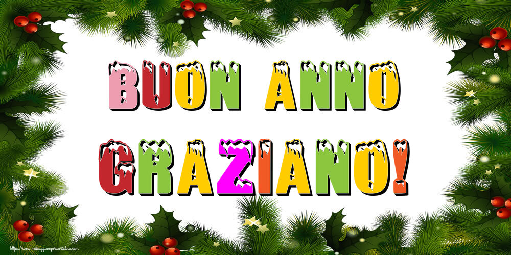 Cartoline di Buon Anno - Albero Di Natale & Palle Di Natale | Buon Anno Graziano!