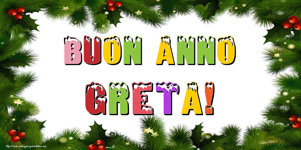 Cartoline di Buon Anno - Albero Di Natale & Palle Di Natale | Buon Anno Greta!