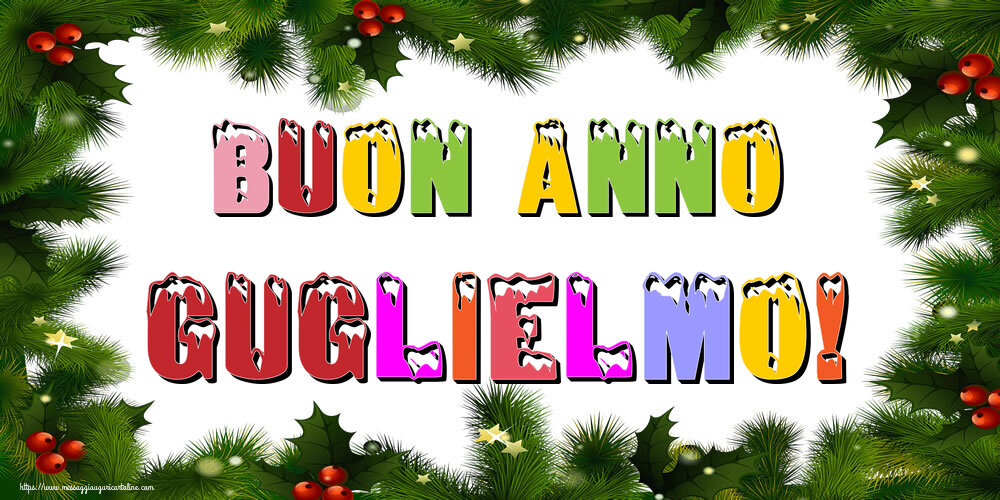Cartoline di Buon Anno - Albero Di Natale & Palle Di Natale | Buon Anno Guglielmo!