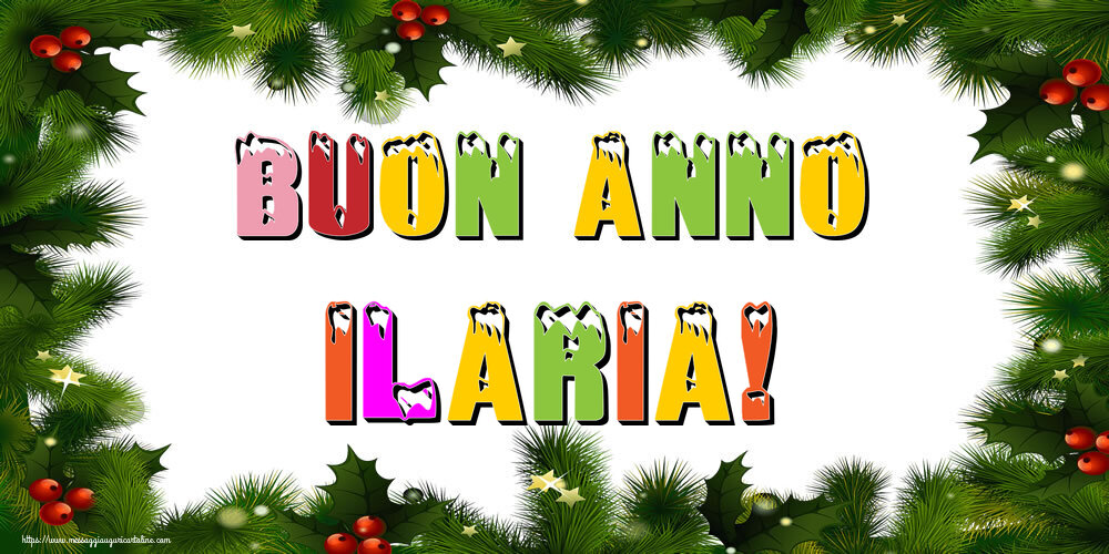 Cartoline di Buon Anno - Albero Di Natale & Palle Di Natale | Buon Anno Ilaria!