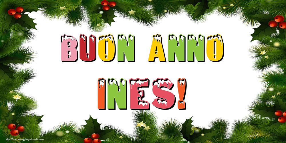 Cartoline di Buon Anno - Albero Di Natale & Palle Di Natale | Buon Anno Ines!