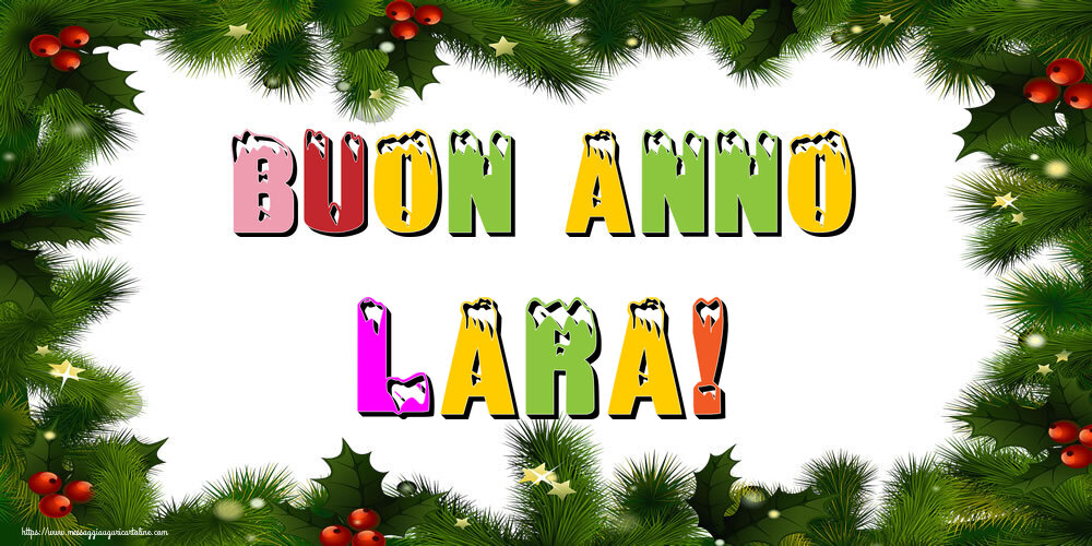 Cartoline di Buon Anno - Albero Di Natale & Palle Di Natale | Buon Anno Lara!