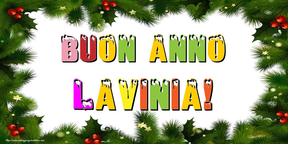 Cartoline di Buon Anno - Albero Di Natale & Palle Di Natale | Buon Anno Lavinia!