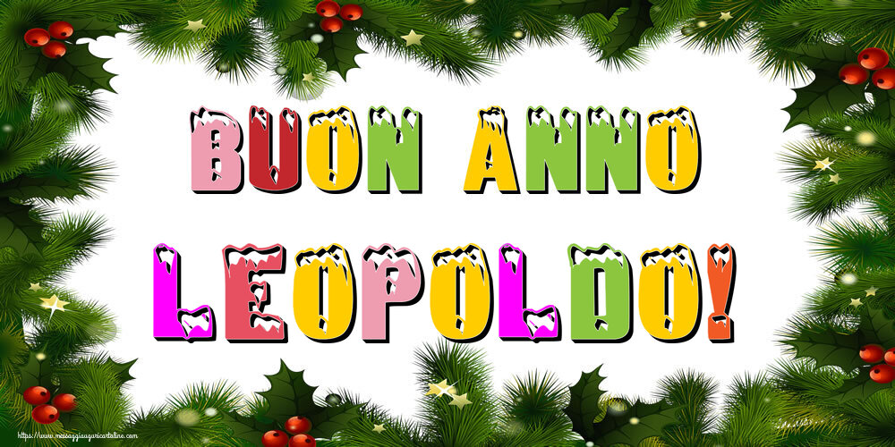Cartoline di Buon Anno - Albero Di Natale & Palle Di Natale | Buon Anno Leopoldo!