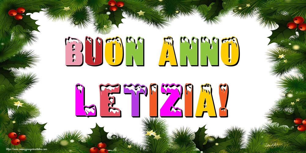 Cartoline di Buon Anno - Albero Di Natale & Palle Di Natale | Buon Anno Letizia!