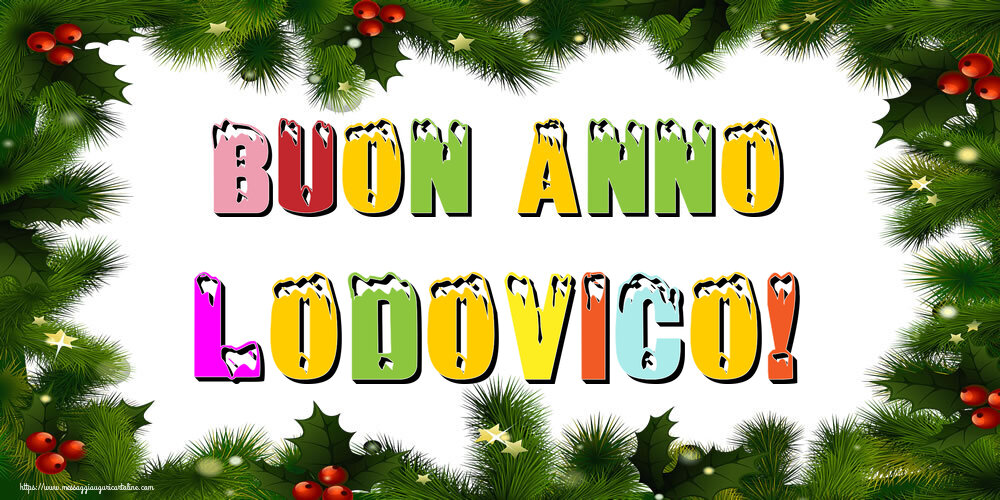 Cartoline di Buon Anno - Albero Di Natale & Palle Di Natale | Buon Anno Lodovico!