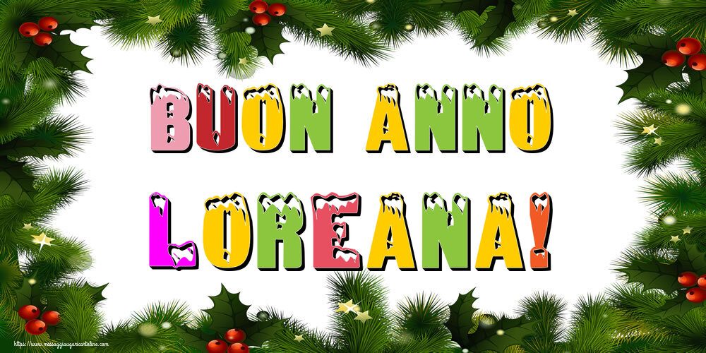 Cartoline di Buon Anno - Albero Di Natale & Palle Di Natale | Buon Anno Loreana!