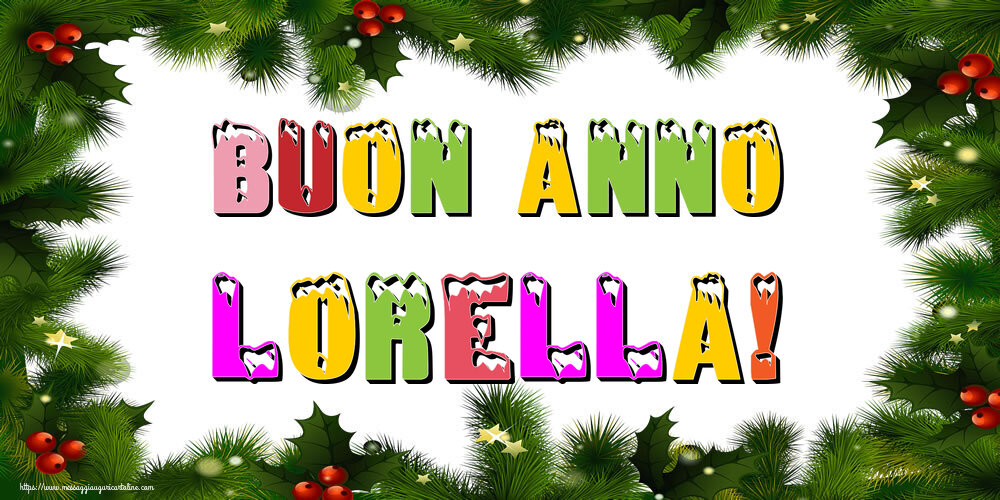 Cartoline di Buon Anno - Albero Di Natale & Palle Di Natale | Buon Anno Lorella!