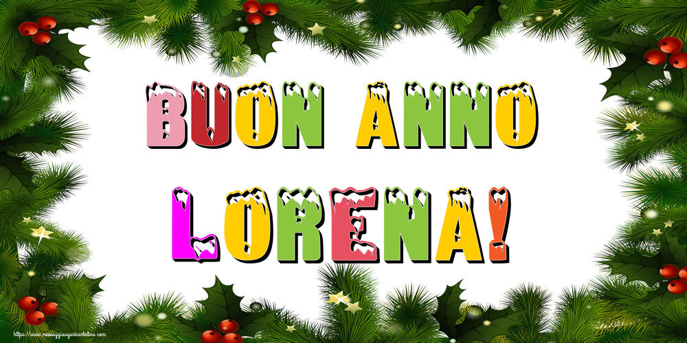 Cartoline di Buon Anno - Albero Di Natale & Palle Di Natale | Buon Anno Lorena!