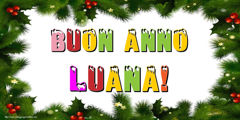 Cartoline di Buon Anno - Albero Di Natale & Palle Di Natale | Buon Anno Luana!