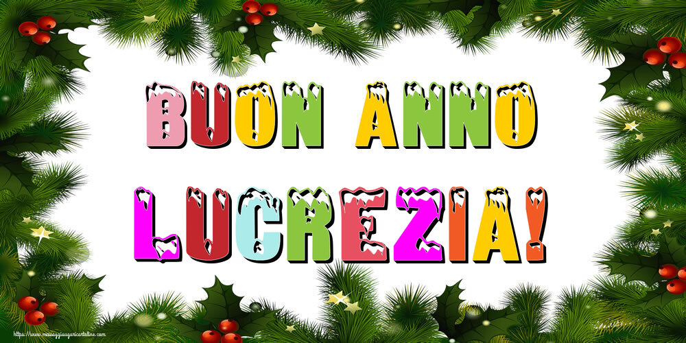 Cartoline di Buon Anno - Albero Di Natale & Palle Di Natale | Buon Anno Lucrezia!