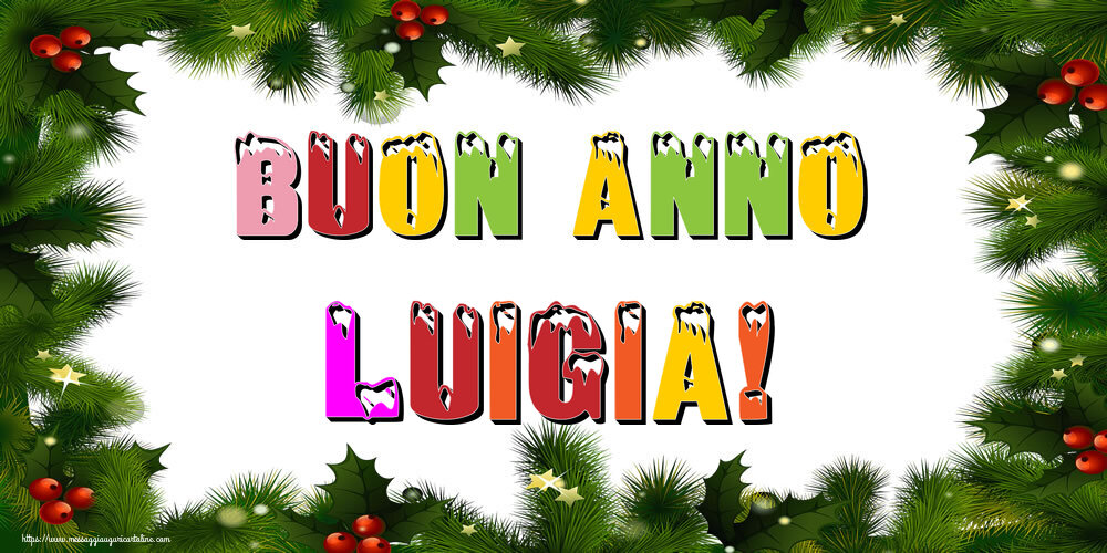 Cartoline di Buon Anno - Albero Di Natale & Palle Di Natale | Buon Anno Luigia!
