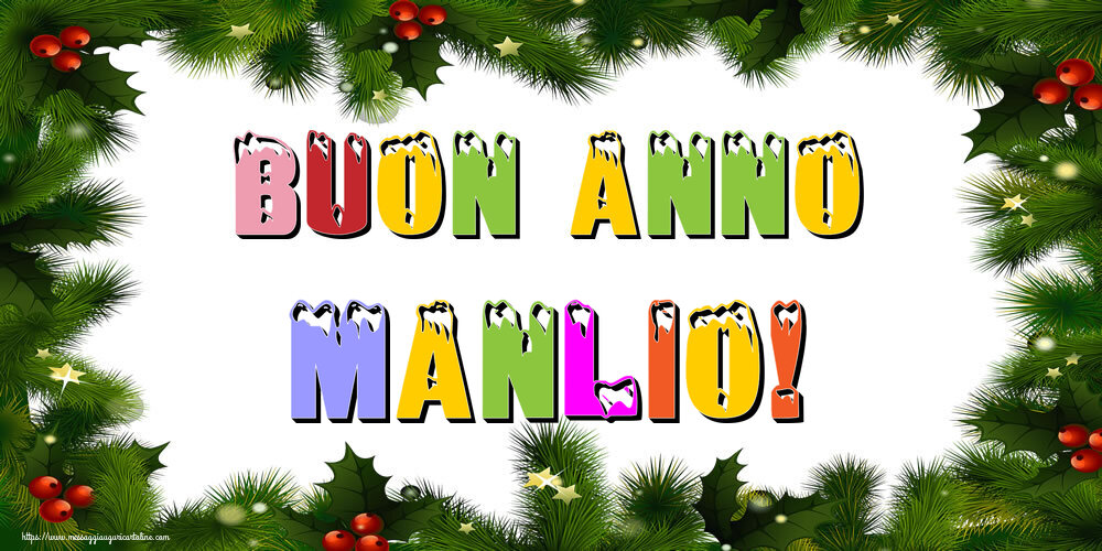 Cartoline di Buon Anno - Albero Di Natale & Palle Di Natale | Buon Anno Manlio!