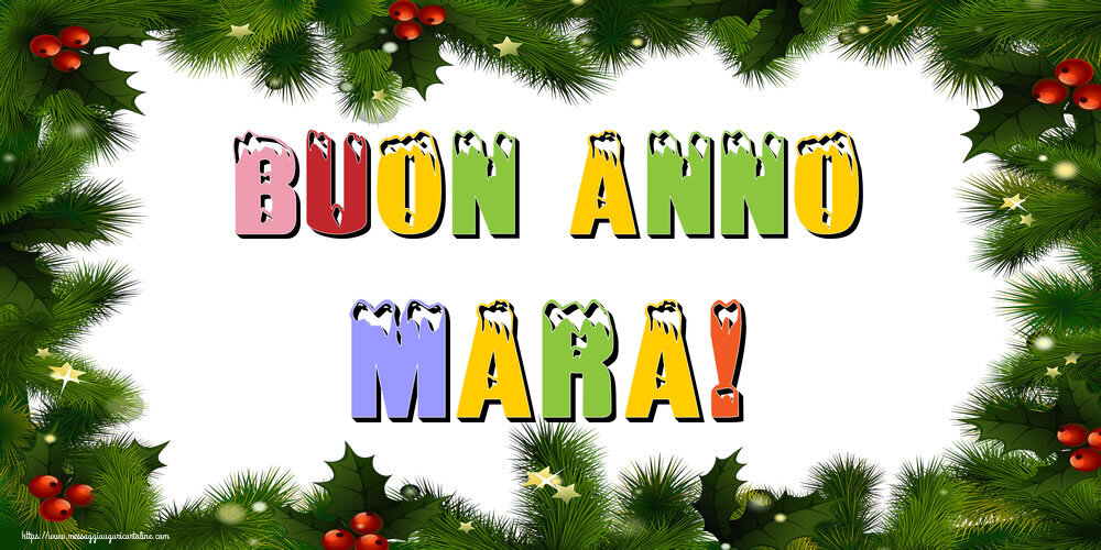 Cartoline di Buon Anno - Albero Di Natale & Palle Di Natale | Buon Anno Mara!
