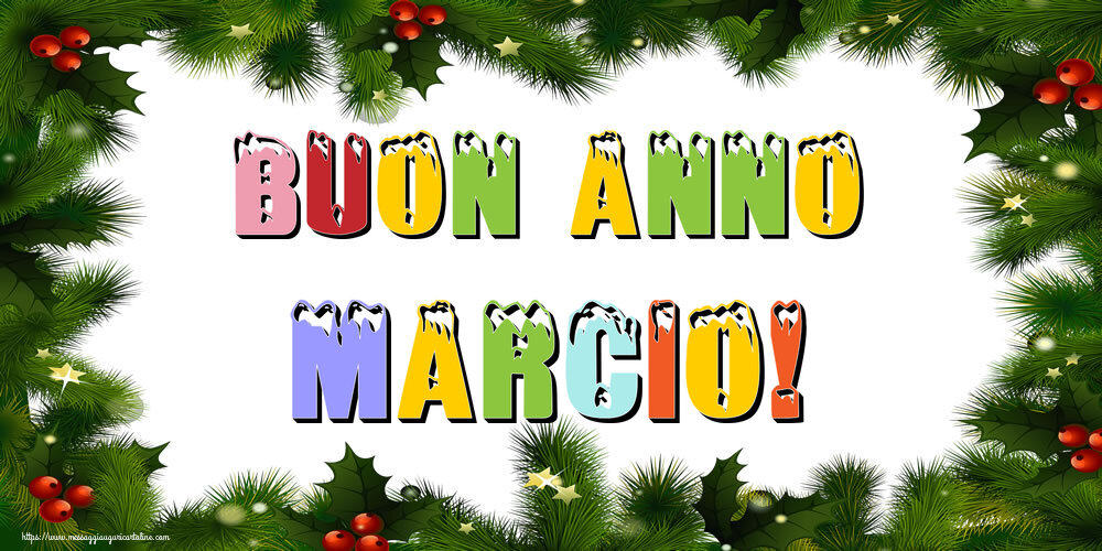Cartoline di Buon Anno - Albero Di Natale & Palle Di Natale | Buon Anno Marcio!