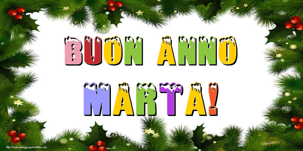 Cartoline di Buon Anno - Buon Anno Marta!