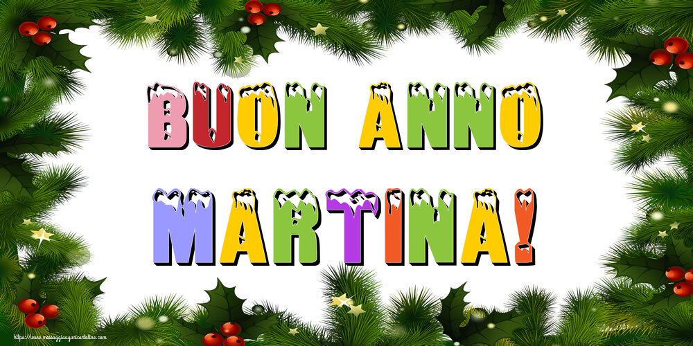 Cartoline di Buon Anno - Albero Di Natale & Palle Di Natale | Buon Anno Martina!