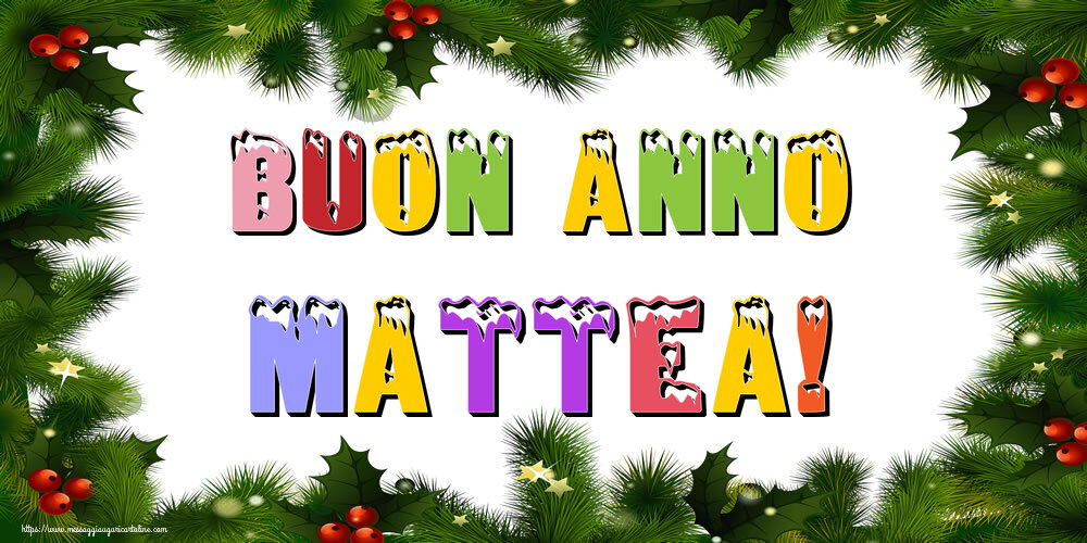 Cartoline di Buon Anno - Albero Di Natale & Palle Di Natale | Buon Anno Mattea!
