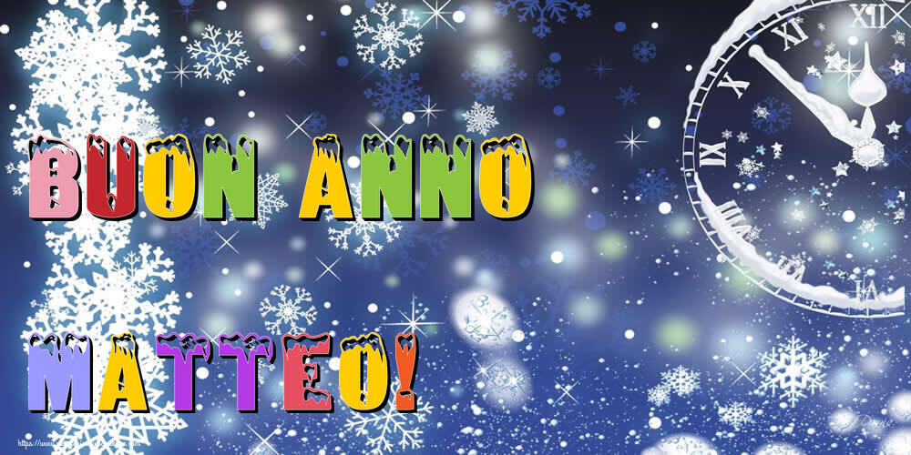 Cartoline di Buon Anno - Neve | Buon Anno Matteo!