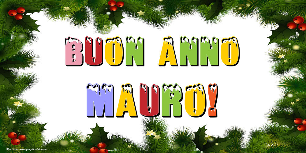 Cartoline di Buon Anno - Albero Di Natale & Palle Di Natale | Buon Anno Mauro!