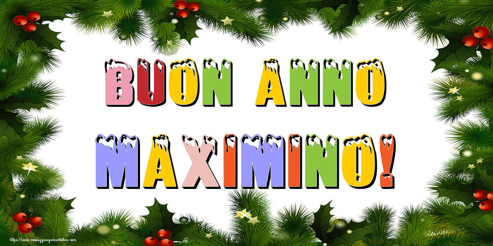 Cartoline di Buon Anno - Albero Di Natale & Palle Di Natale | Buon Anno Maximino!