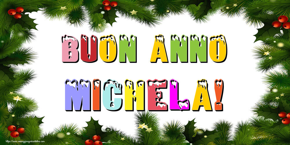 Cartoline di Buon Anno - Albero Di Natale & Palle Di Natale | Buon Anno Michela!