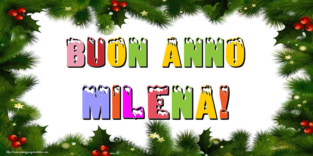 Cartoline di Buon Anno - Albero Di Natale & Palle Di Natale | Buon Anno Milena!