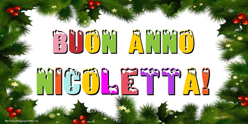 Cartoline di Buon Anno - Albero Di Natale & Palle Di Natale | Buon Anno Nicoletta!