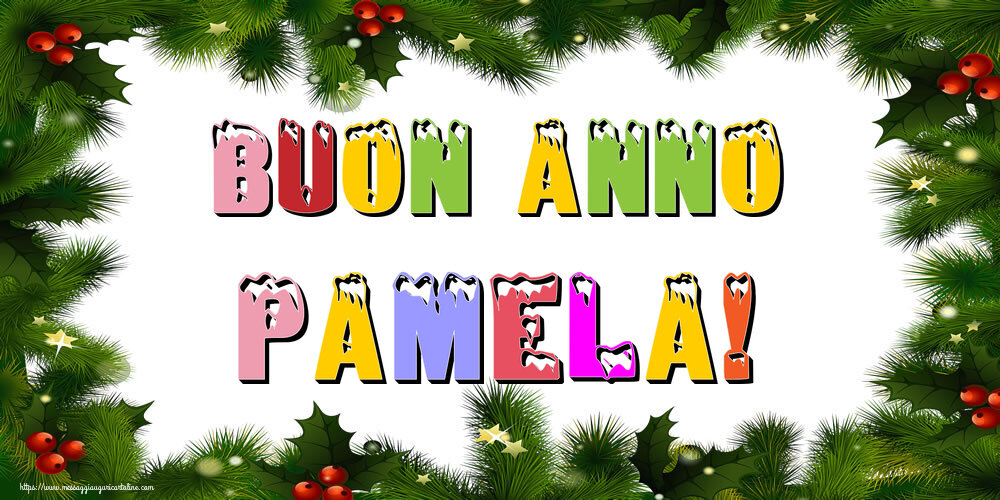 Cartoline di Buon Anno - Albero Di Natale & Palle Di Natale | Buon Anno Pamela!