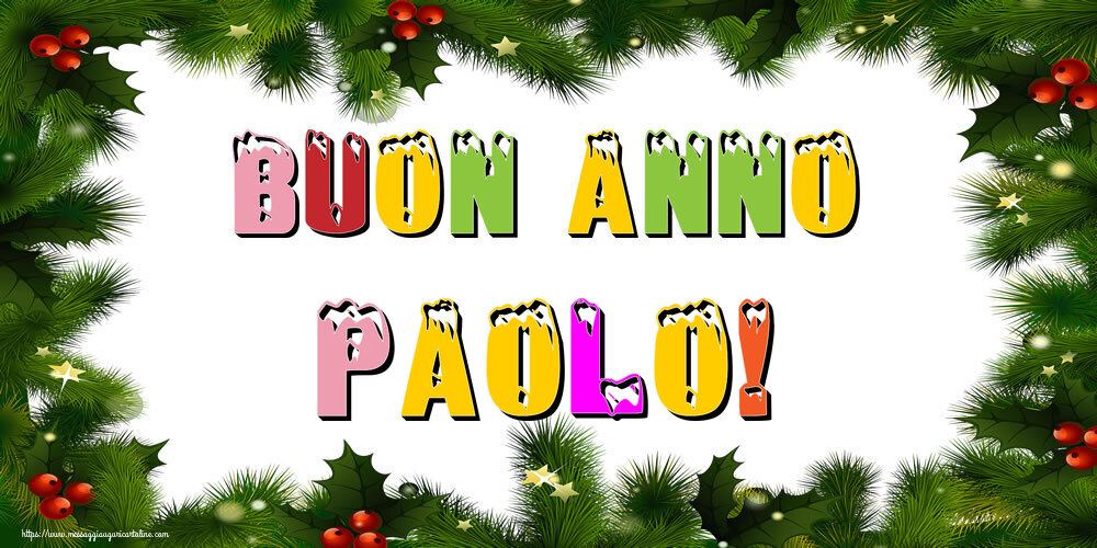 Cartoline di Buon Anno - Albero Di Natale & Palle Di Natale | Buon Anno Paolo!