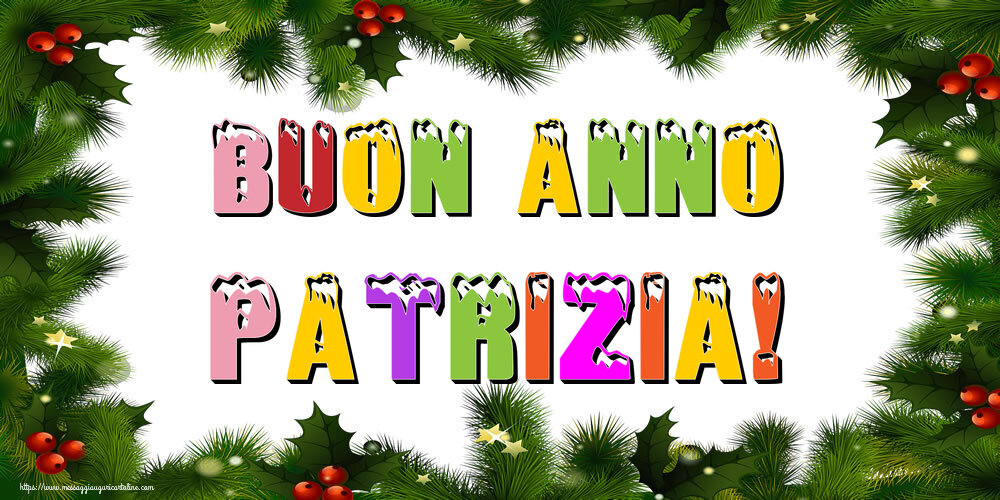 Cartoline di Buon Anno - Albero Di Natale & Palle Di Natale | Buon Anno Patrizia!