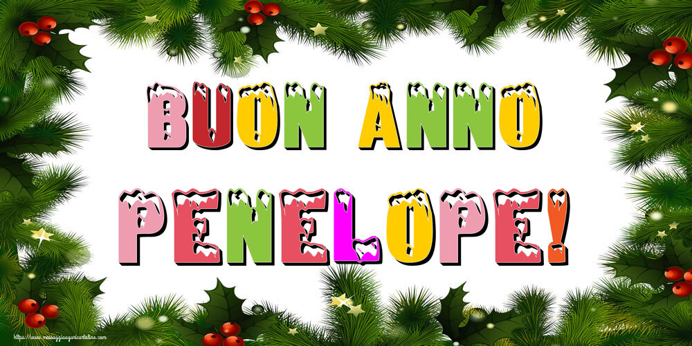 Cartoline di Buon Anno - Albero Di Natale & Palle Di Natale | Buon Anno Penelope!