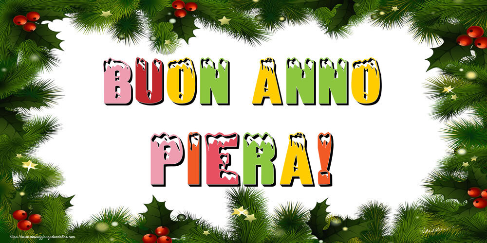Cartoline di Buon Anno - Albero Di Natale & Palle Di Natale | Buon Anno Piera!