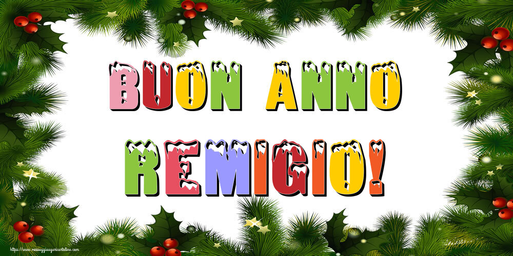 Cartoline di Buon Anno - Albero Di Natale & Palle Di Natale | Buon Anno Remigio!