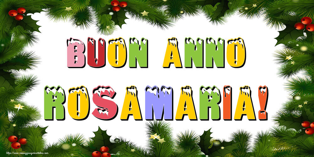 Cartoline di Buon Anno - Albero Di Natale & Palle Di Natale | Buon Anno Rosamaria!
