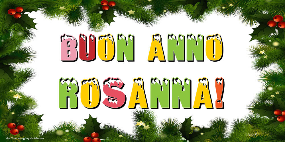 Cartoline di Buon Anno - Albero Di Natale & Palle Di Natale | Buon Anno Rosanna!