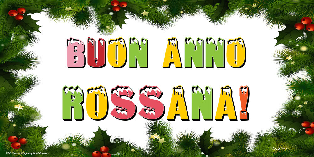 Cartoline di Buon Anno - Albero Di Natale & Palle Di Natale | Buon Anno Rossana!
