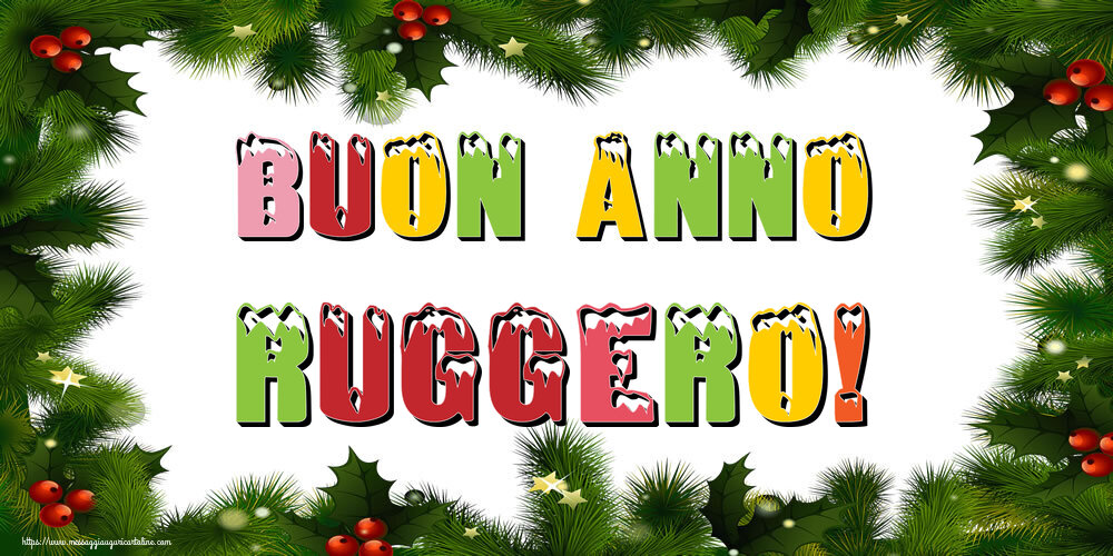 Cartoline di Buon Anno - Albero Di Natale & Palle Di Natale | Buon Anno Ruggero!