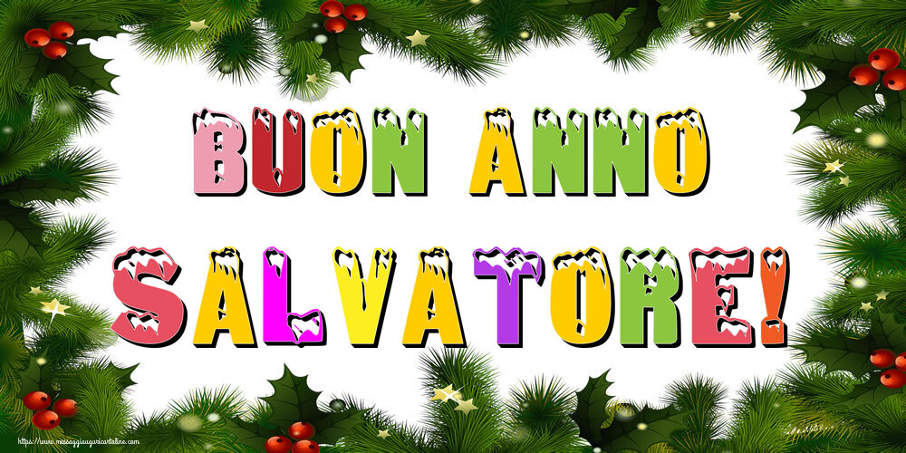 Cartoline di Buon Anno - Albero Di Natale & Palle Di Natale | Buon Anno Salvatore!