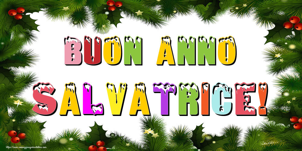 Cartoline di Buon Anno - Albero Di Natale & Palle Di Natale | Buon Anno Salvatrice!