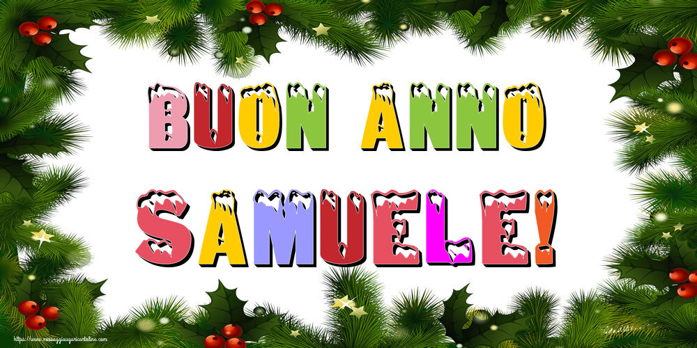 Cartoline di Buon Anno - Albero Di Natale & Palle Di Natale | Buon Anno Samuele!
