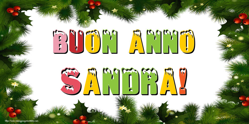 Cartoline di Buon Anno - Albero Di Natale & Palle Di Natale | Buon Anno Sandra!