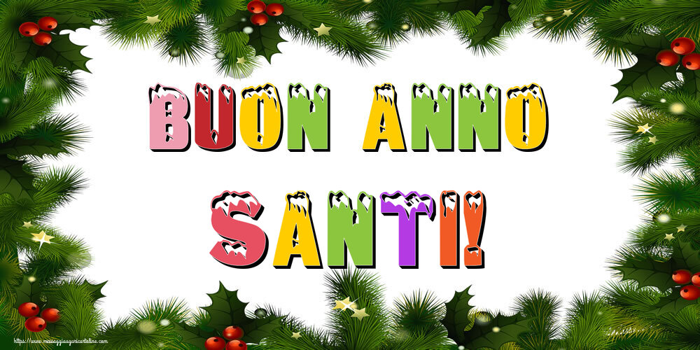 Cartoline di Buon Anno - Albero Di Natale & Palle Di Natale | Buon Anno Santi!