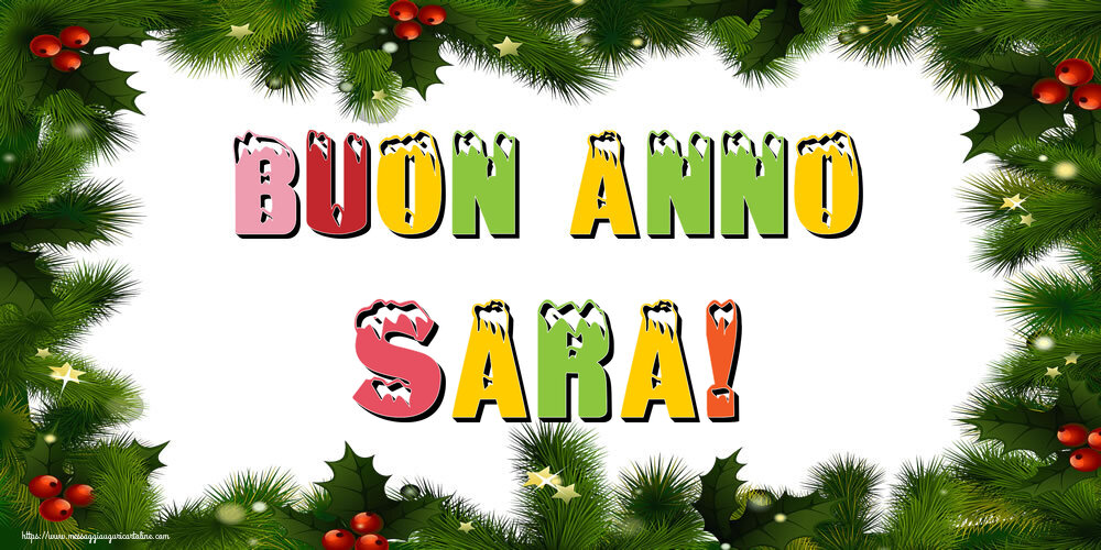 Cartoline di Buon Anno - Buon Anno Sara!
